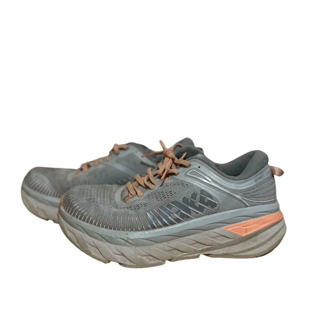 Hoka One One Bondi 7 Running Shoe Sneaker Harbor Mist/Shark Skin Women's Sz 9
